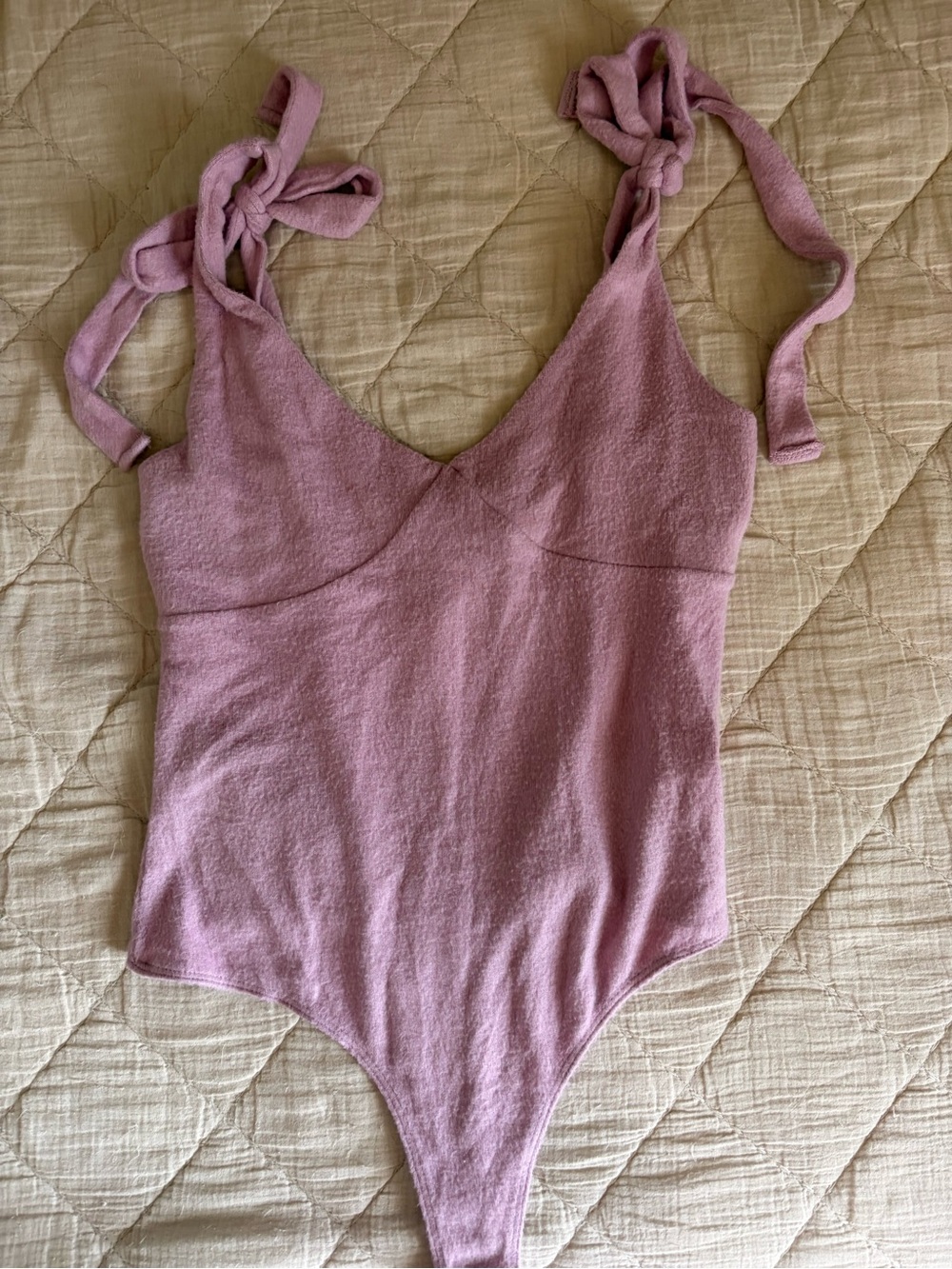 NWT LUCA+GRAE Tie-Shoulder Bodysuit in Light Pink Medium